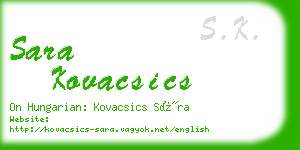 sara kovacsics business card